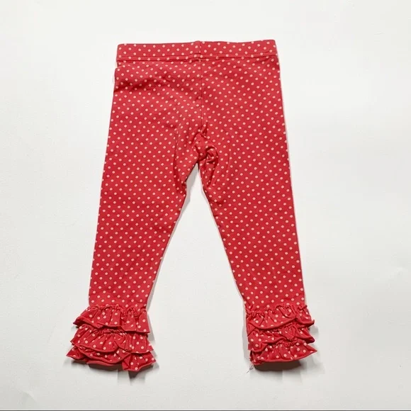 Matilda Jane  Red Polka Dot Leggings Pants ruffles Size 2 toddler - Picture 4 of 4